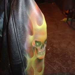 custom airbrushed leather jacket_Flames