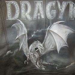 custom airbrushed leather jacket_Celtic Dragon