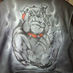 custom airbrushed leather jacket_Bull Dog