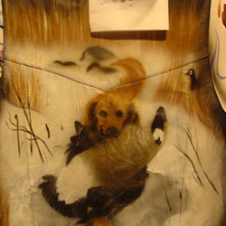 custom airbrushed leather jacket_Golden Retriever