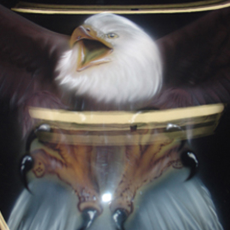custom painted harley fairing - american eagle airbrushed