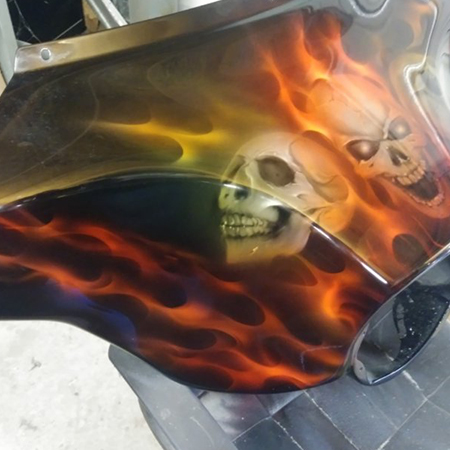 custom painted harley fairing - american eagle airbrushed