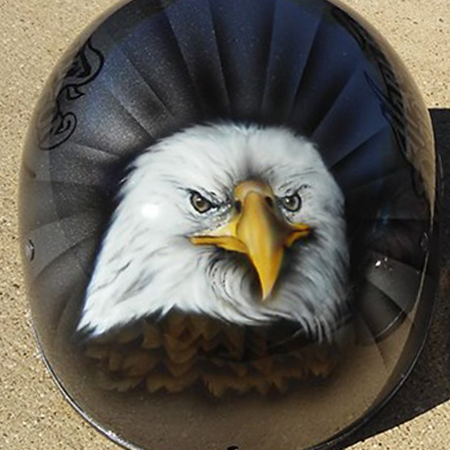 airbrushed eagle on helmet