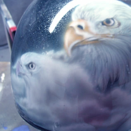 airbrushed eagle on helmet
