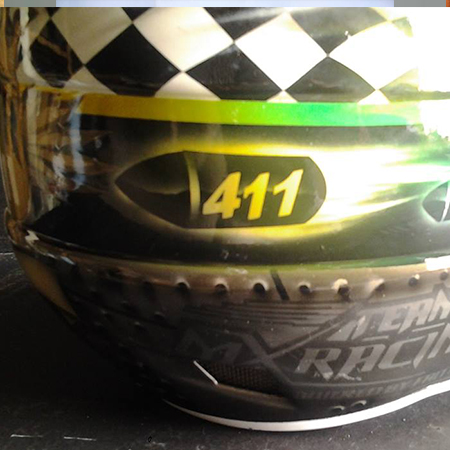 custom painted racing helmet