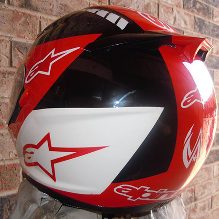 custom painted racing helmet