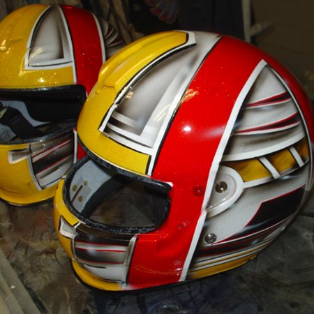 racing helmet with graphics
