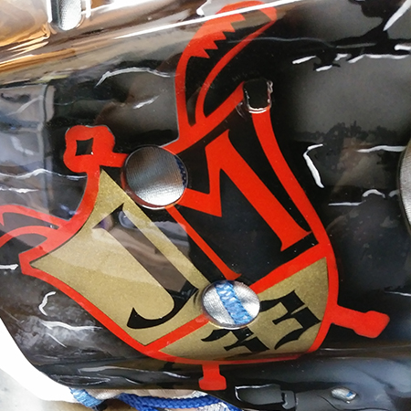 airbrushed  shield on goale mask