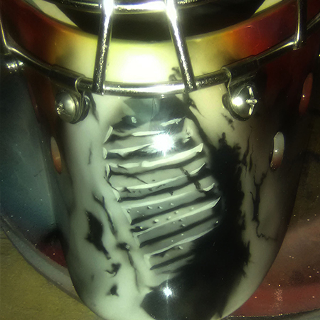 goalie mask airbrushed Apollo 11 theme