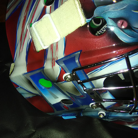 airbrushed  medusa on goalie mask