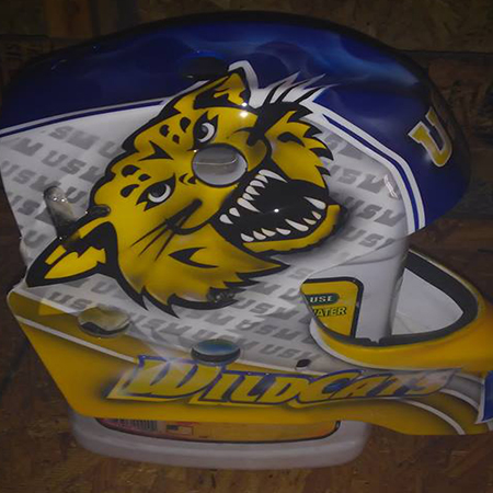 Wildcats custom painted goalie mask